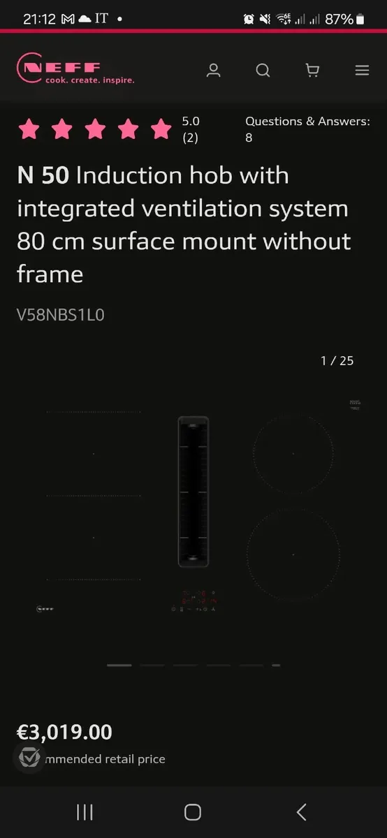 Neff Induction Hob with Integrated Extractor - Image 4