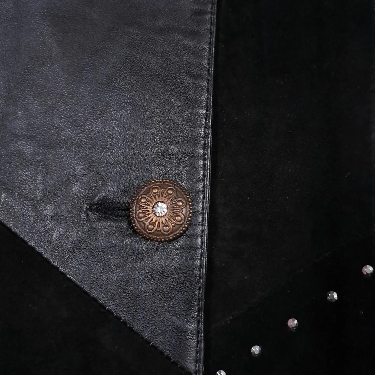 Hollywood Vintage Black Leather Suede Jacket L - Image 3