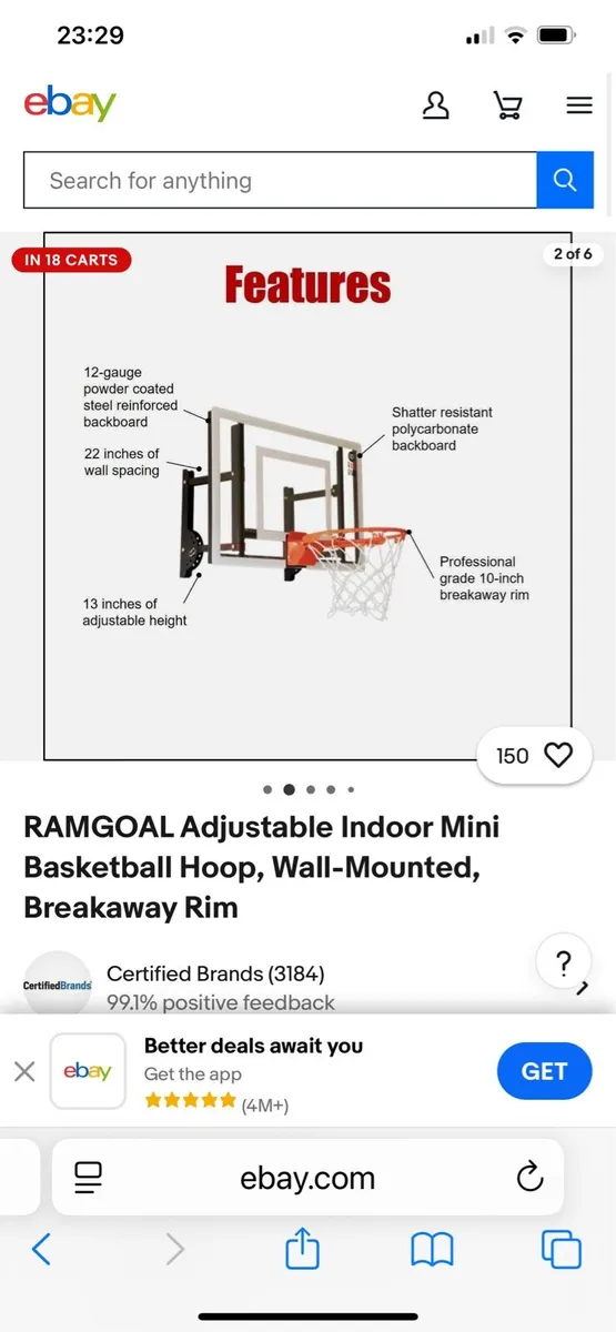 Indoor mini basketball hoop - Image 2