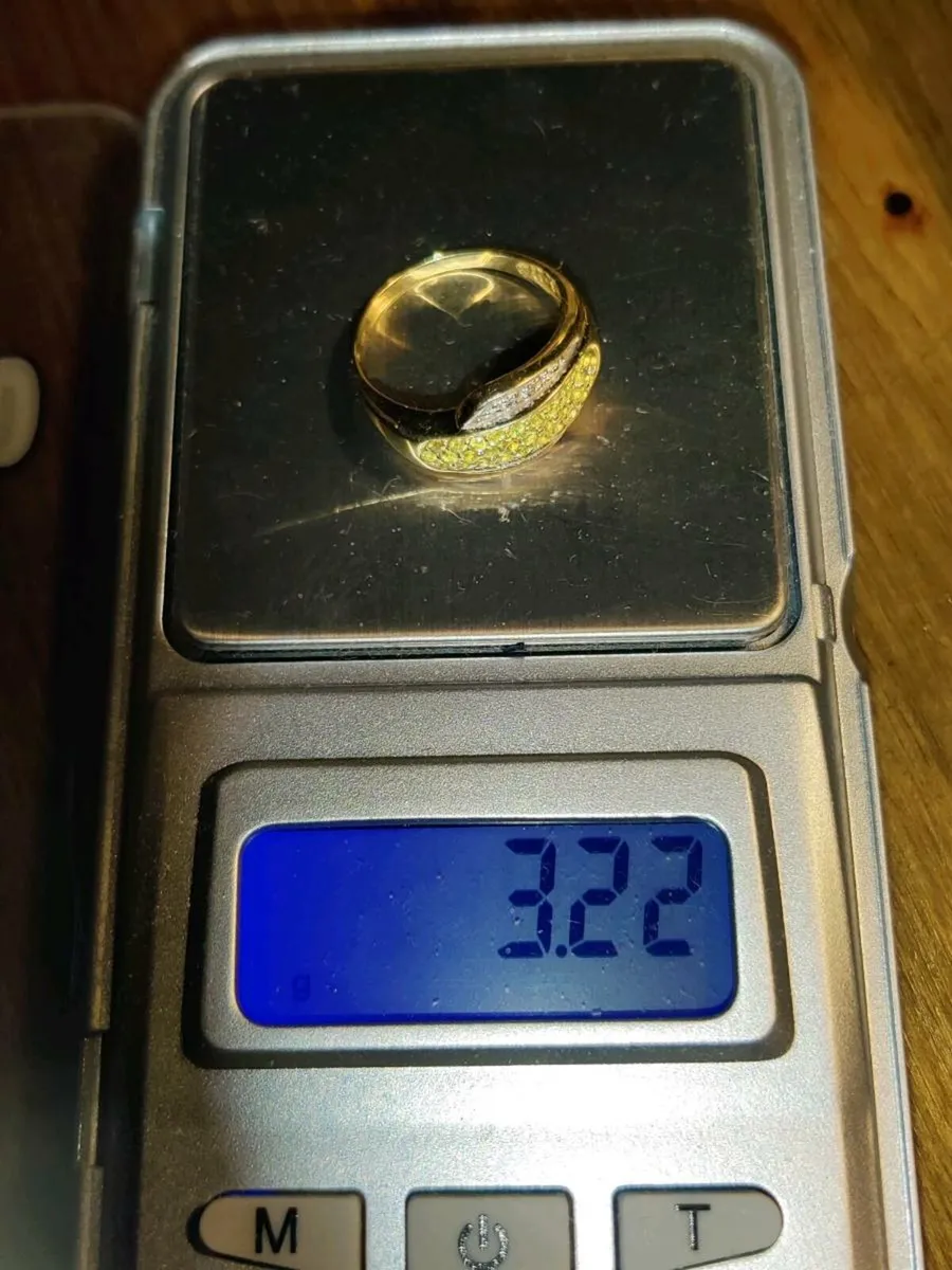 CHUNKY CITRINES & DIAMONDS, 9CT Gold Vintage Ring - Image 3