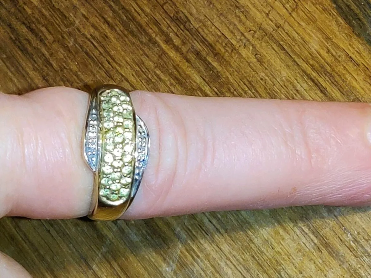 CHUNKY CITRINES & DIAMONDS, 9CT Gold Vintage Ring - Image 4