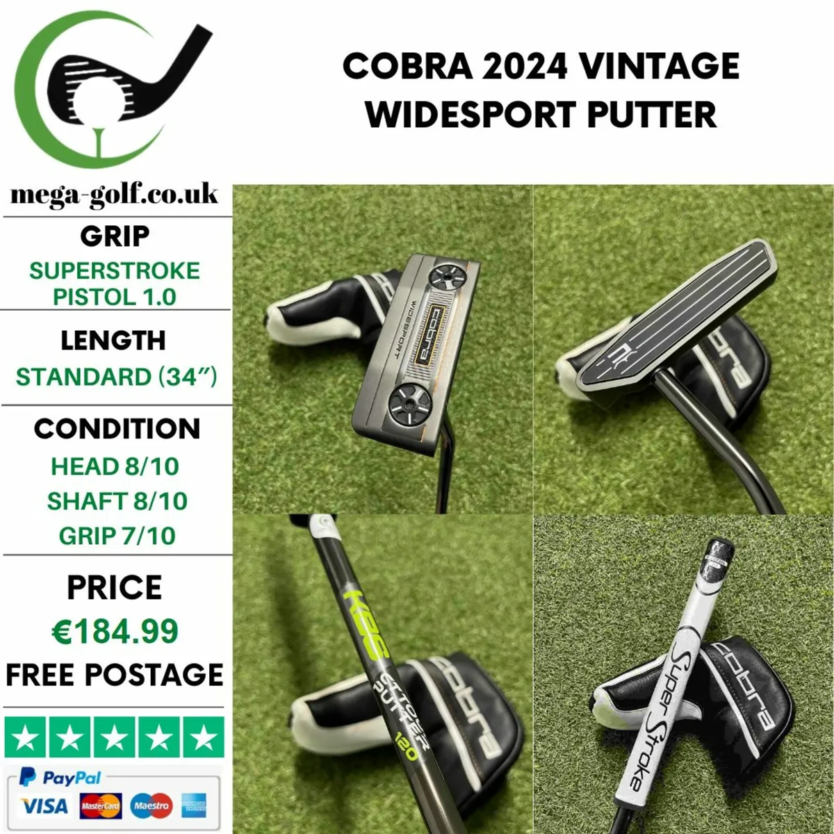 Cobra 2024 Vintage Widesport Putter / 34″ - Image 1