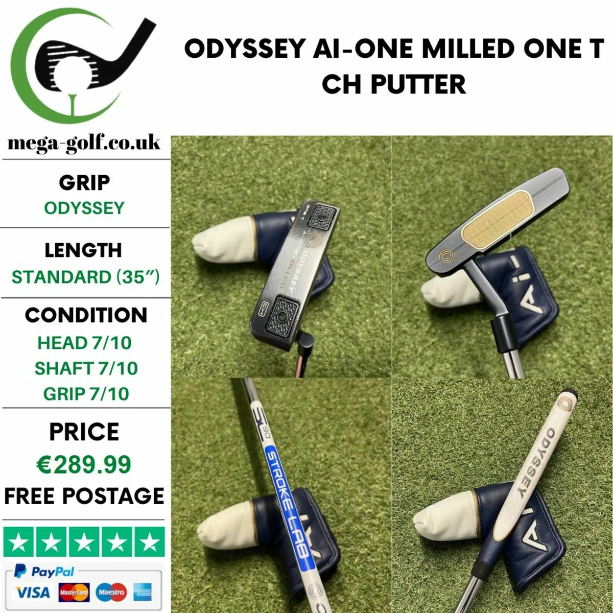 Odyssey Ai-One Milled One T Ch Putter / 35″ - Image 1