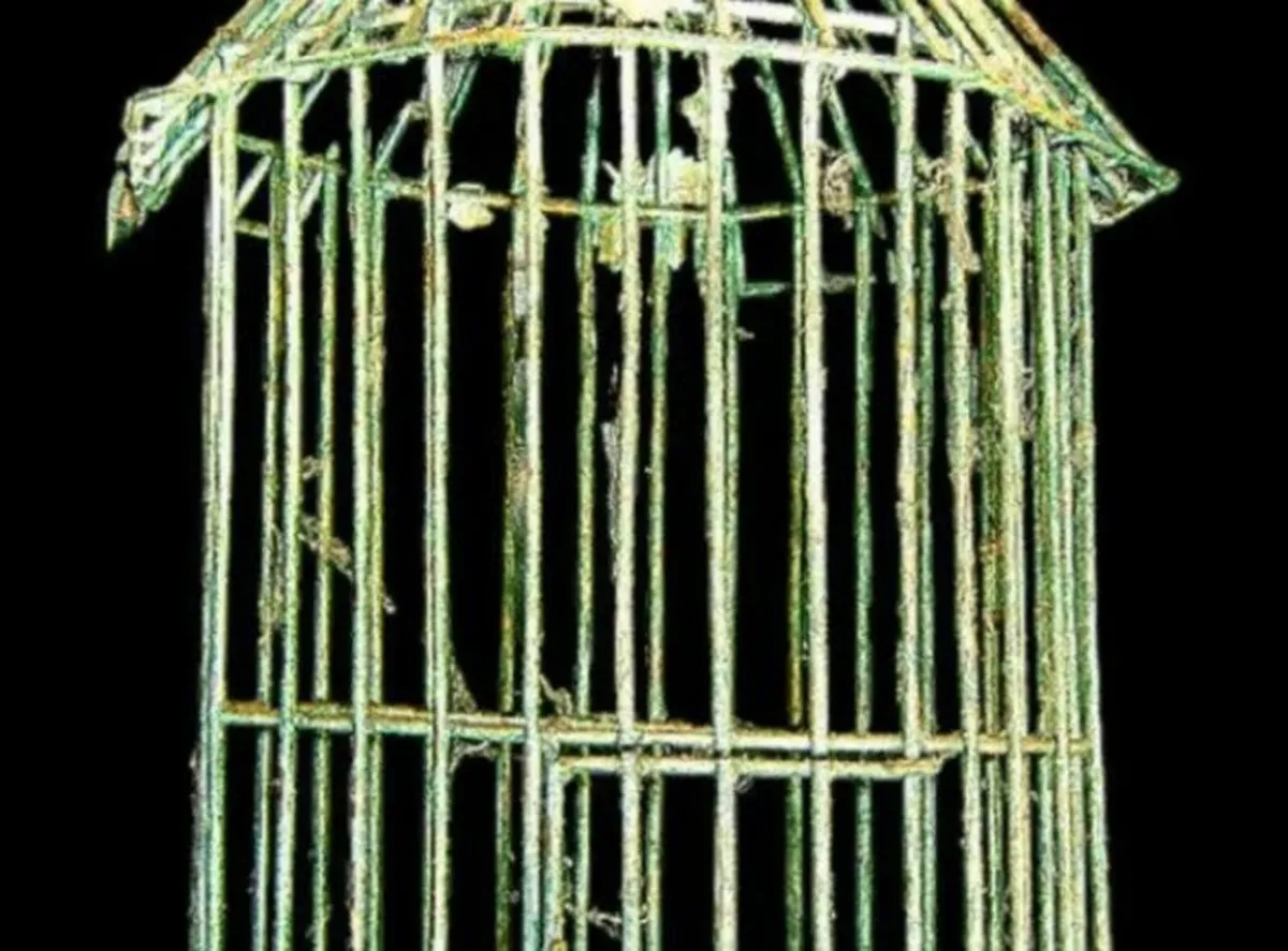 Substantial Vintage Metal/Verdigris Bird Cage - Image 2