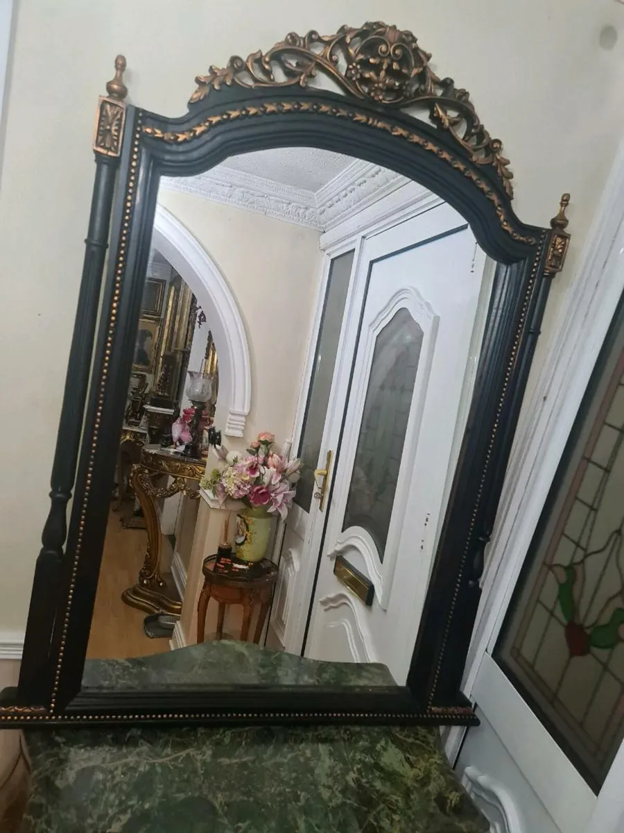 Vintage Ebonised large mirror - Image 4