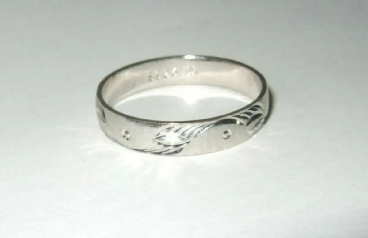 Vintage Hallmarked Silver Wedding Ring - Image 4