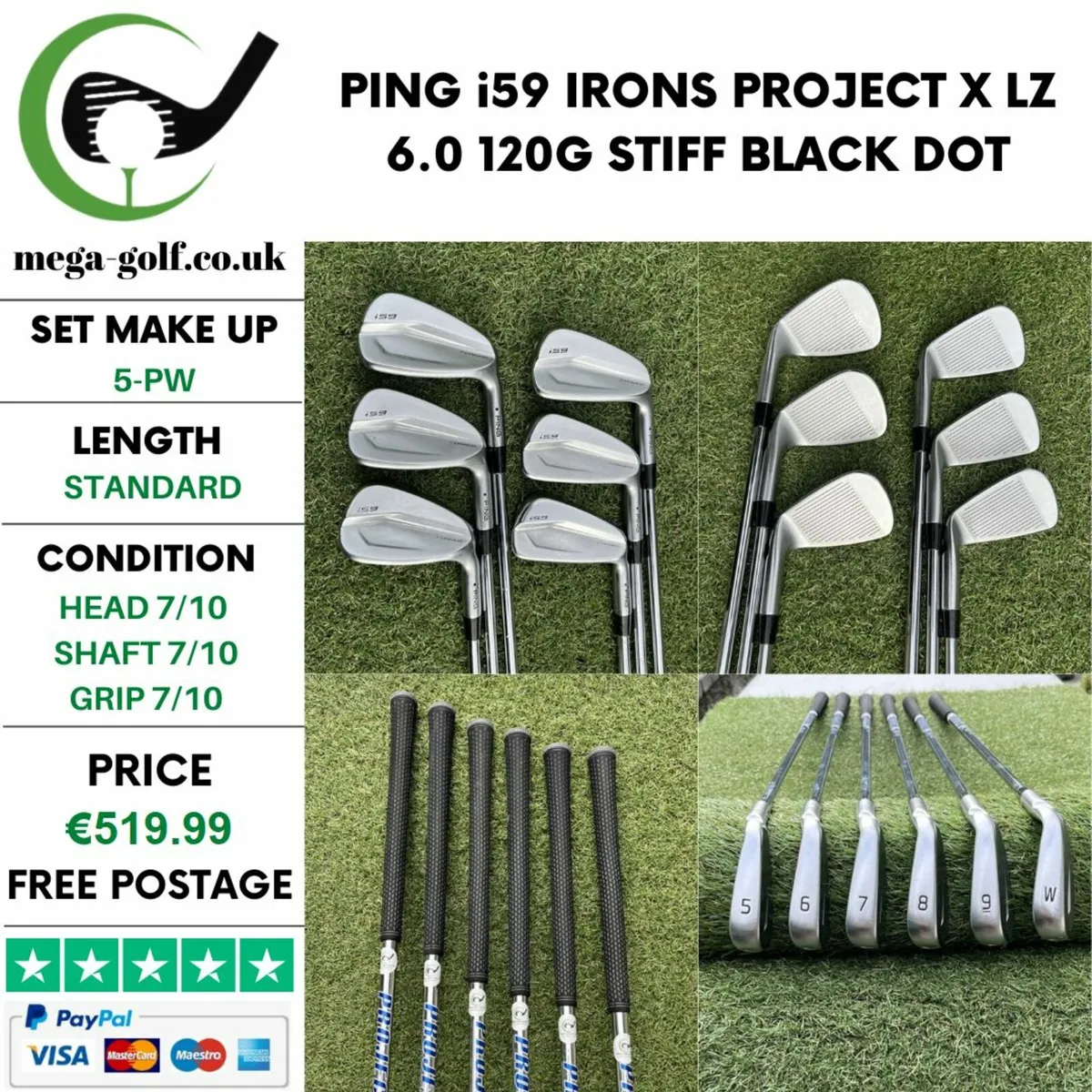 Ping I59 Irons / 5-Pw /Project X Lz 6.0 120G Stiff - Image 1