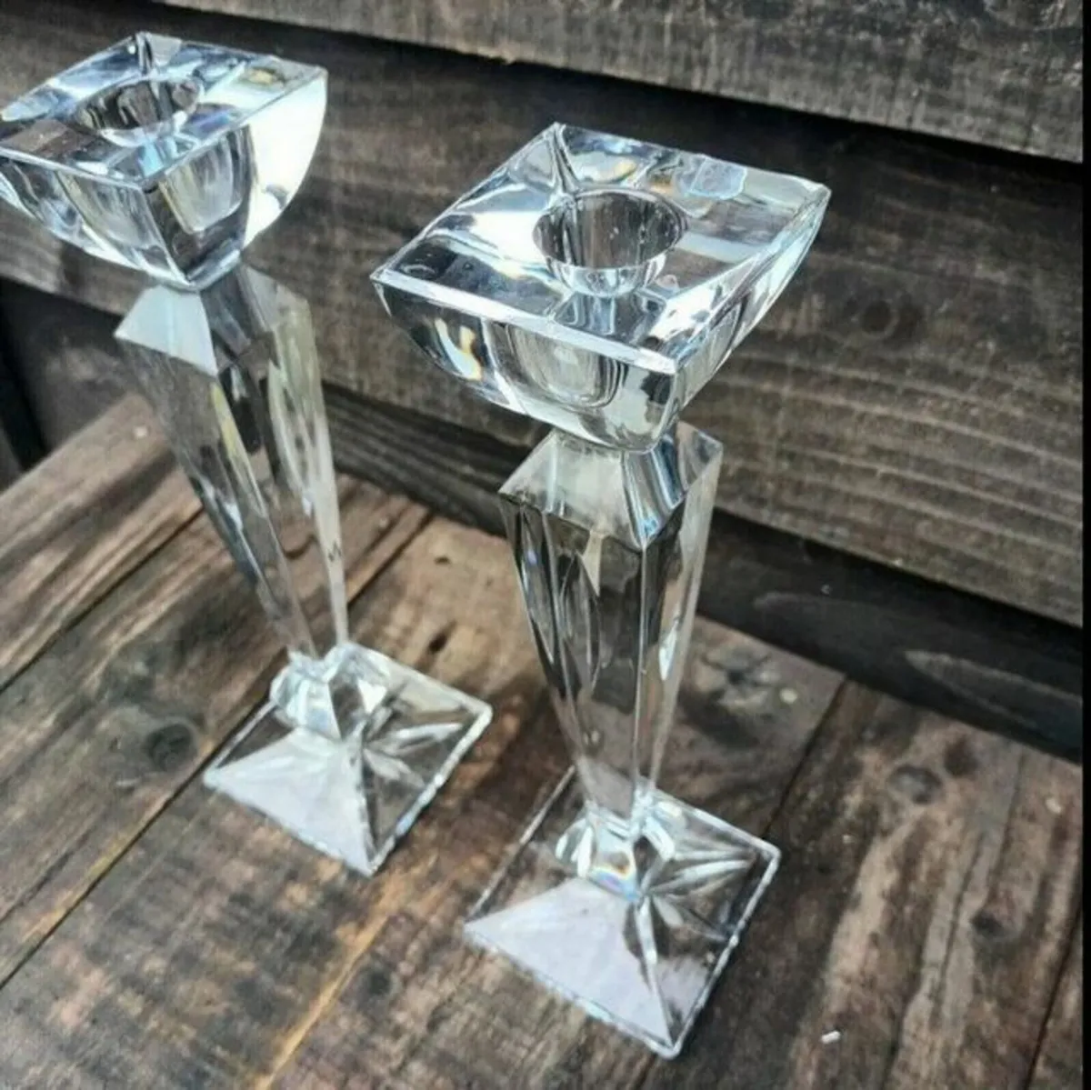 Vintage Pair Galway Crystal Candlesticks - Image 4