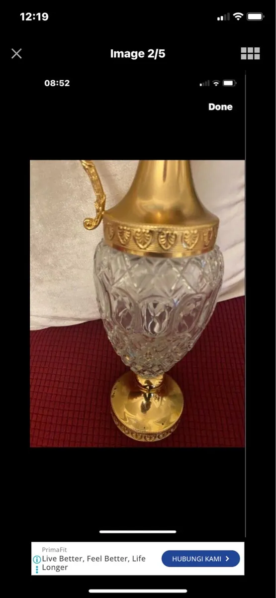 Vintage Crystal Claret Jug - Image 2