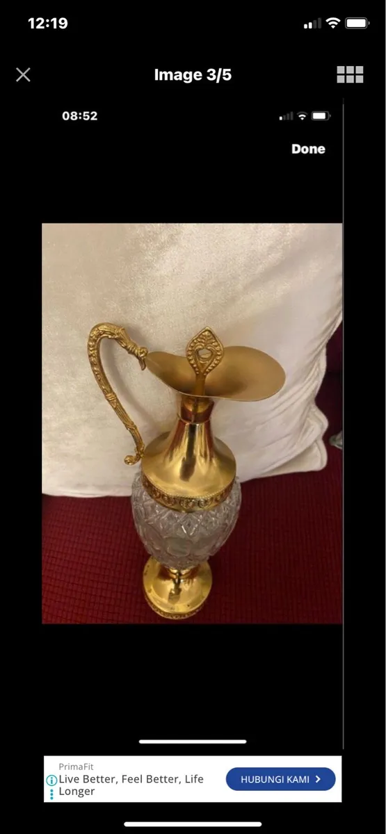 Vintage Crystal Claret Jug - Image 3