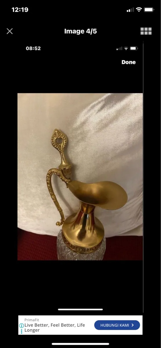 Vintage Crystal Claret Jug - Image 4