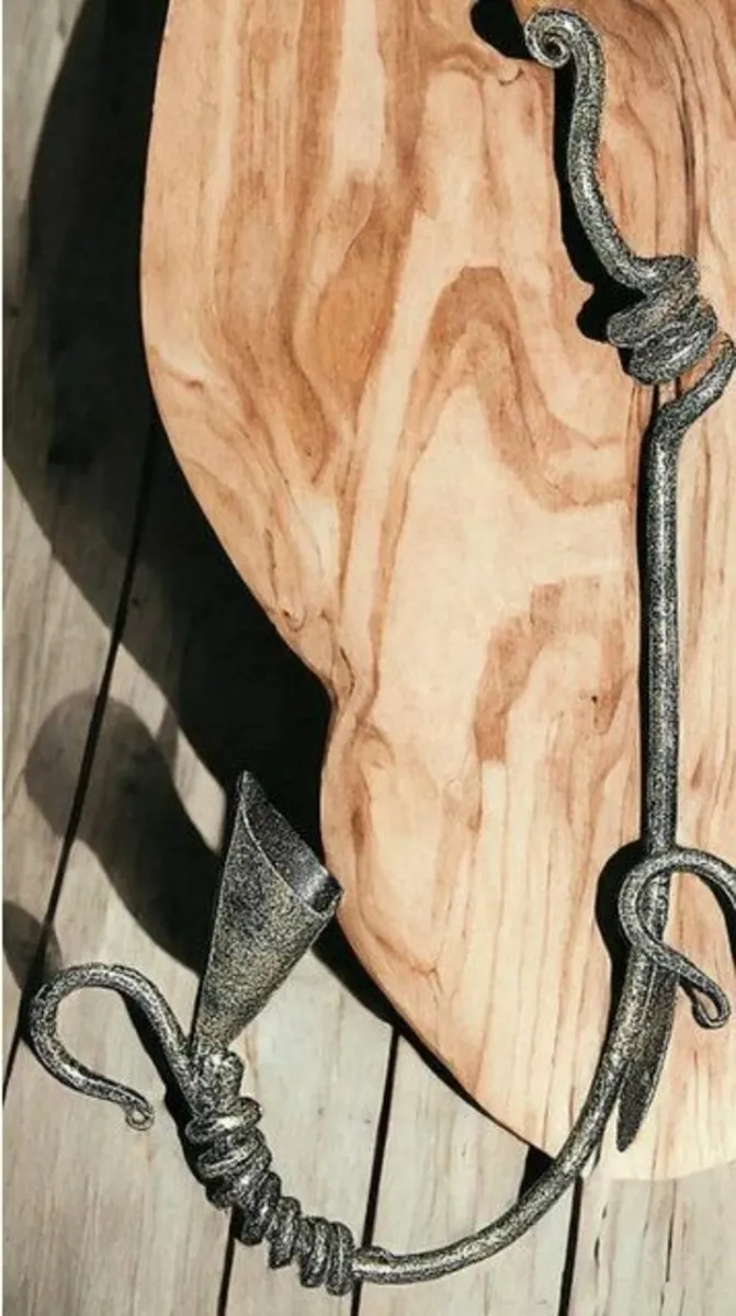 Vintage Pair Iron Candle Wall Sconces - Image 3