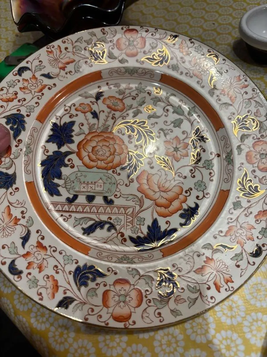 Pair of Burleigh Imari Plates, 27cm, Burslem, England one marked, one unmarked, c. early mid 20th century. - Image 3