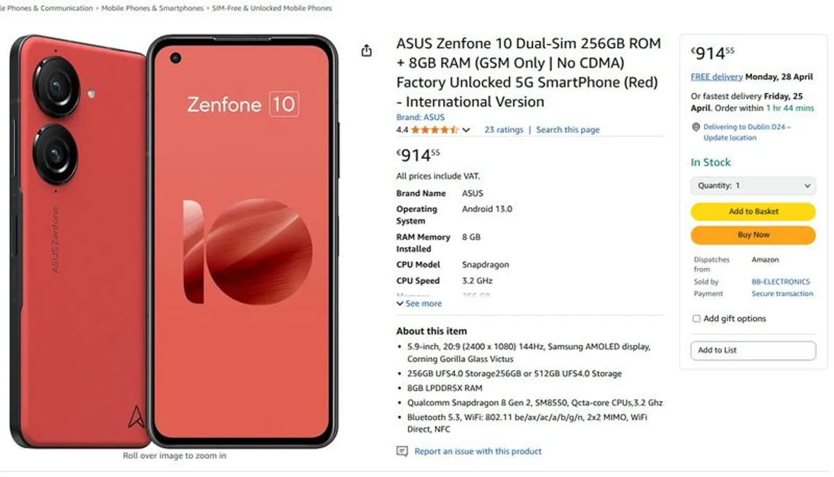 Asus Zenfone 10 (Black) 8gb 256gb - Image 2