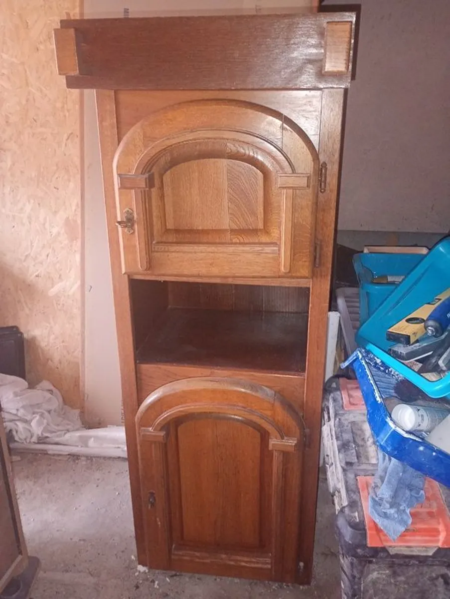 Wooden Bar Cabinet & Wine Rack - Image 1