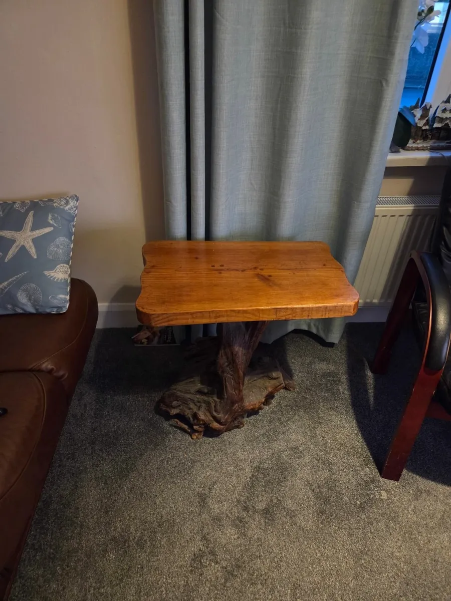 Bog oak made side table s x2 - Image 2