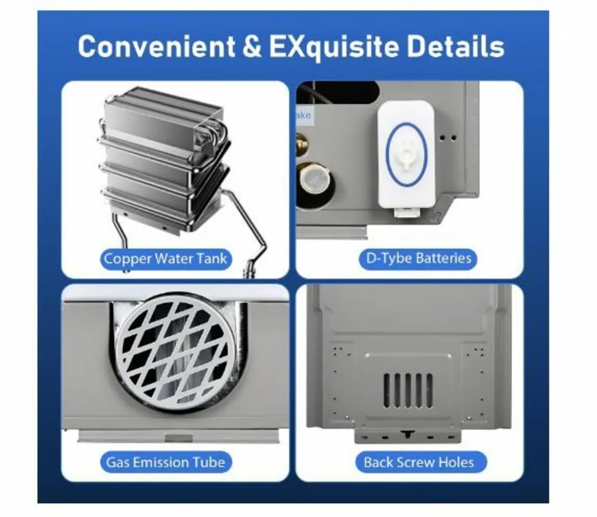 16L Gas Instantaneous Water Heater, 32 KW - Image 4