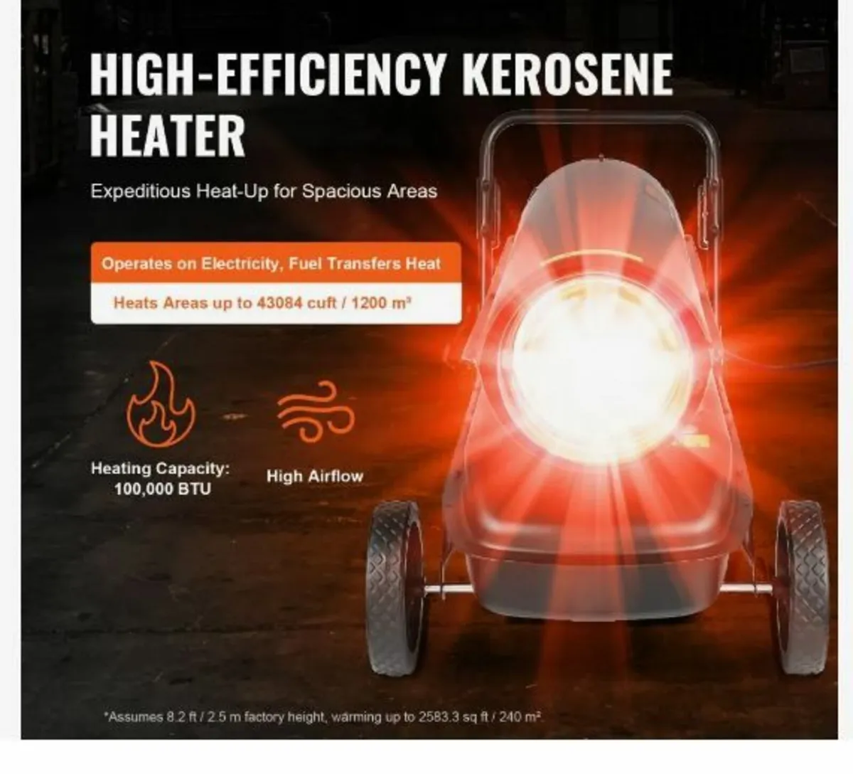 Kerosene/Diesel Forced Air Heater, 100000Btu - Image 2