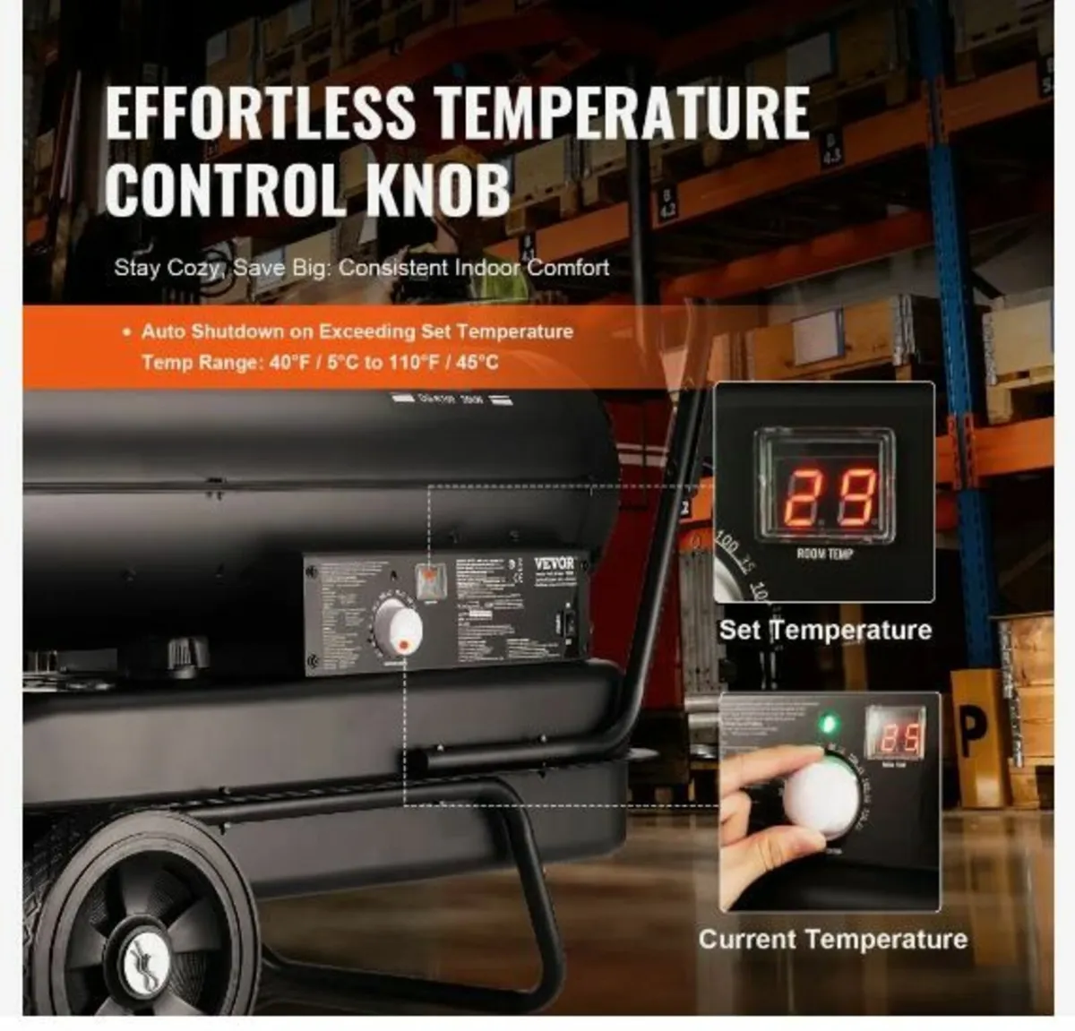 Kerosene/Diesel Forced Air Heater, 100000Btu - Image 3