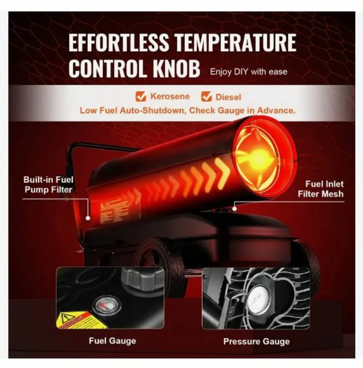 Kerosene/Diesel Forced Air Heater, 100000Btu - Image 4