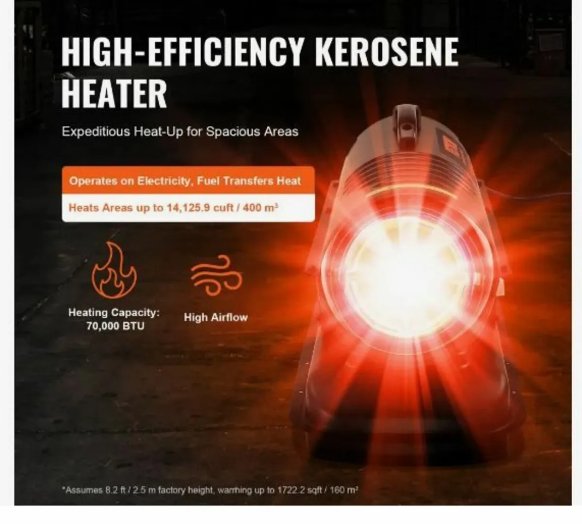 Kerosene/Diesel Forced Air Heater, 70000Btu - Image 3