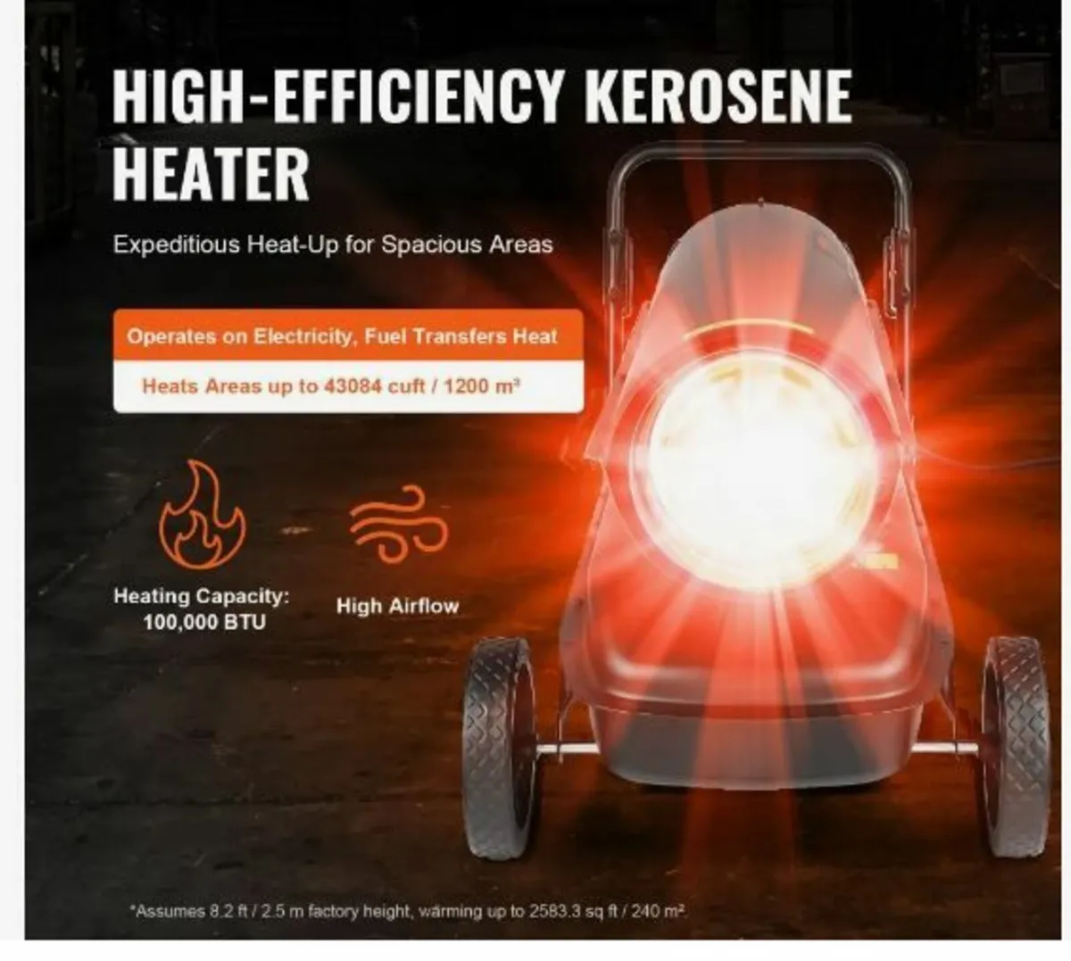 Kerosene/Diesel Forced Air Heater, 100000Btu - Image 2