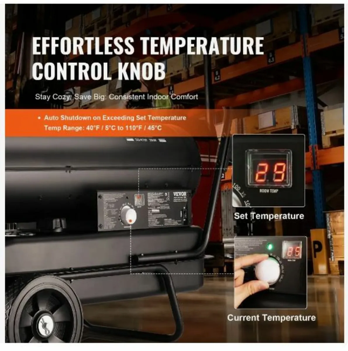 Kerosene/Diesel Forced Air Heater, 100000Btu - Image 3