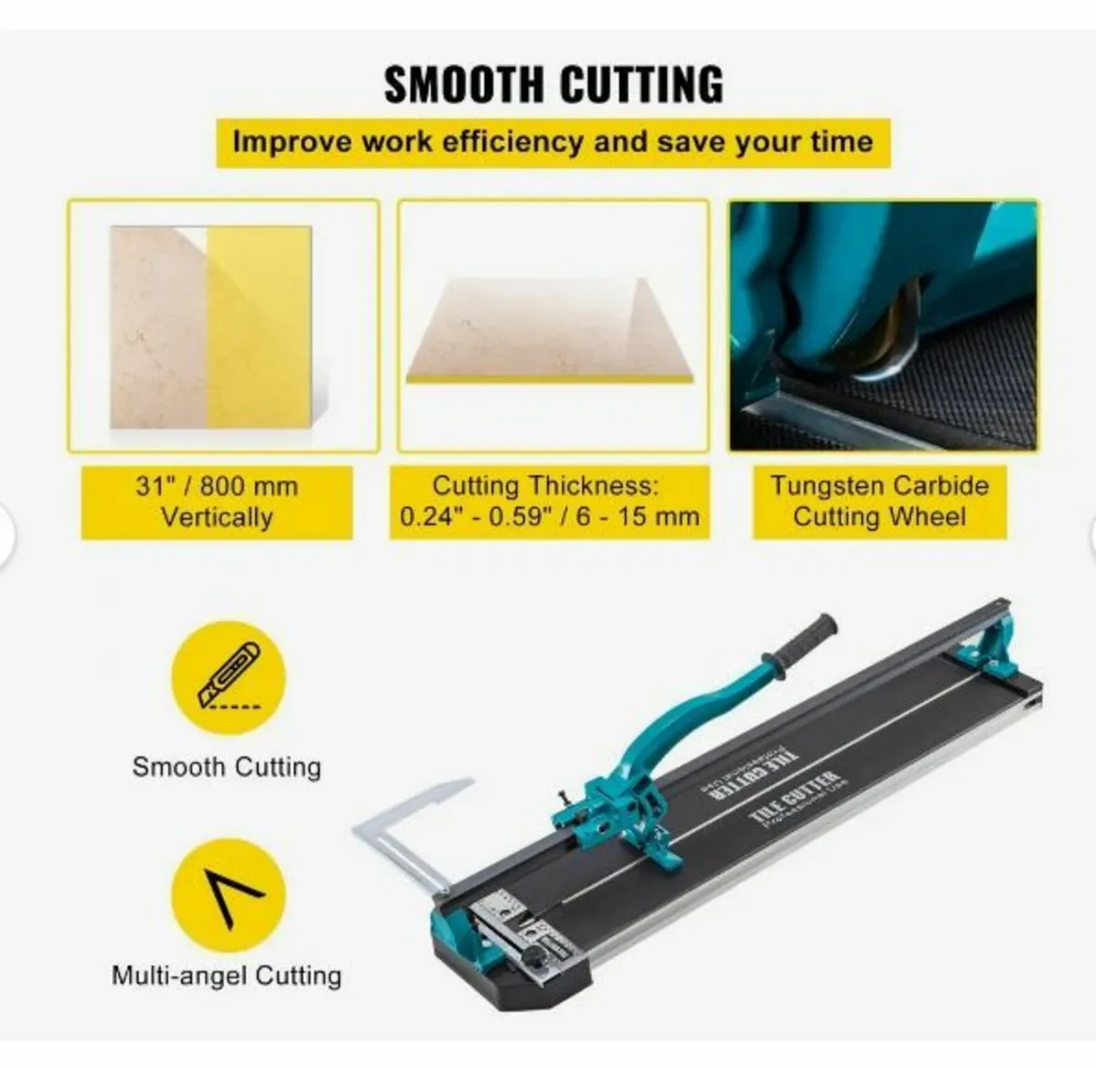 800 mm Tile Cutter Single Rail Manual Tile - Image 2