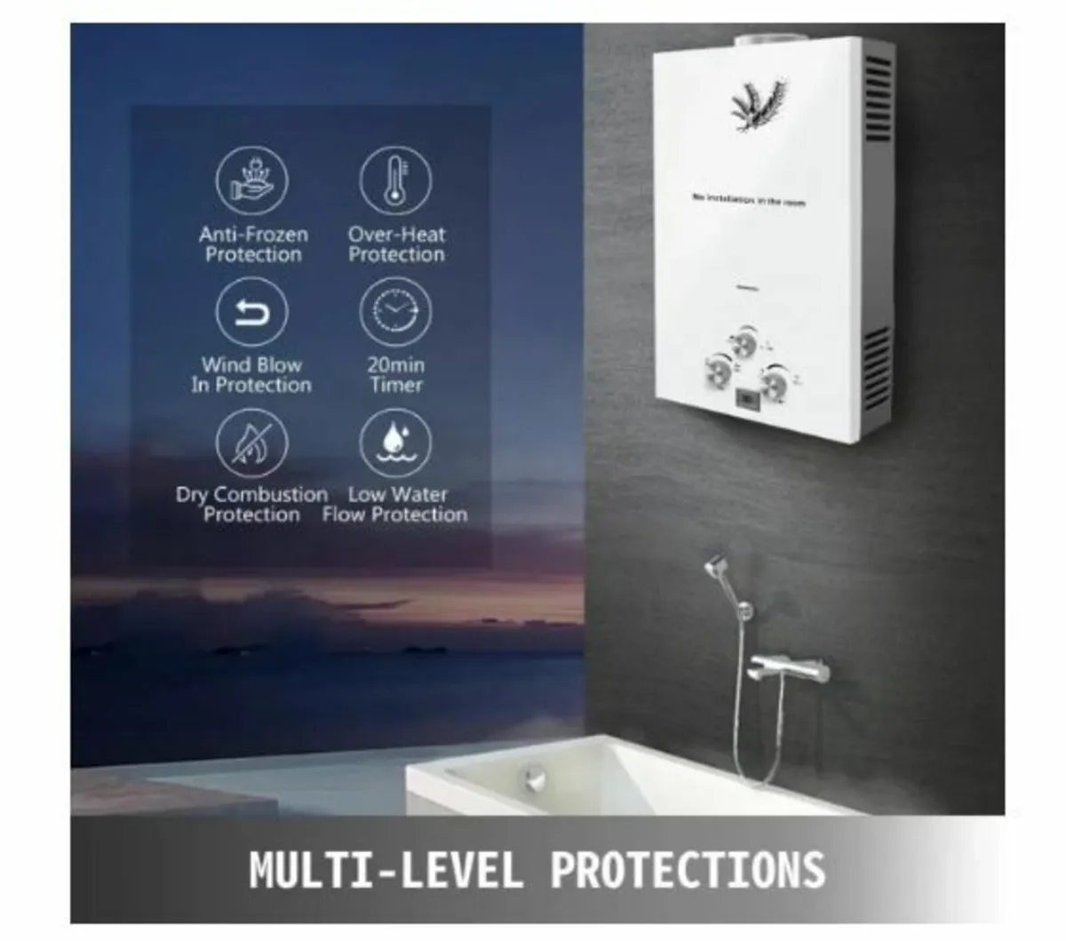 18L 36KW Gas Instantaneous Water Heater - Image 3