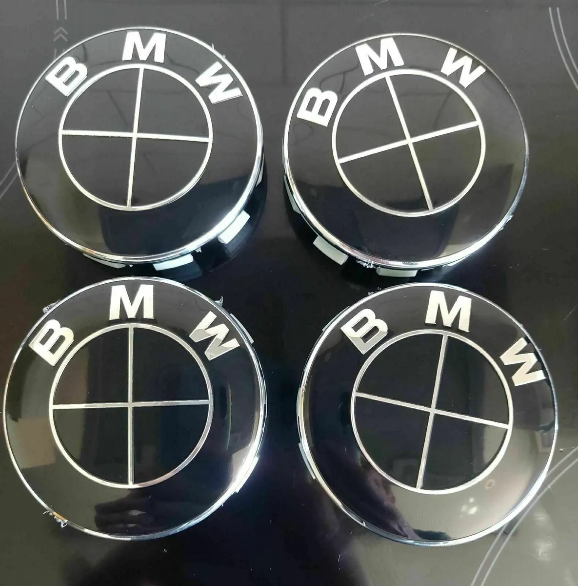4 x All Black BMW Centre Caps (68mm) Free Post - Image 3