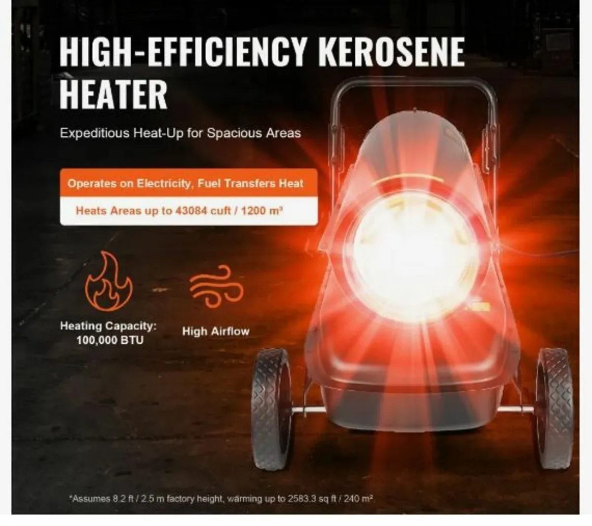 Kerosene/Diesel Forced Air Heater, 100000Btu - Image 2