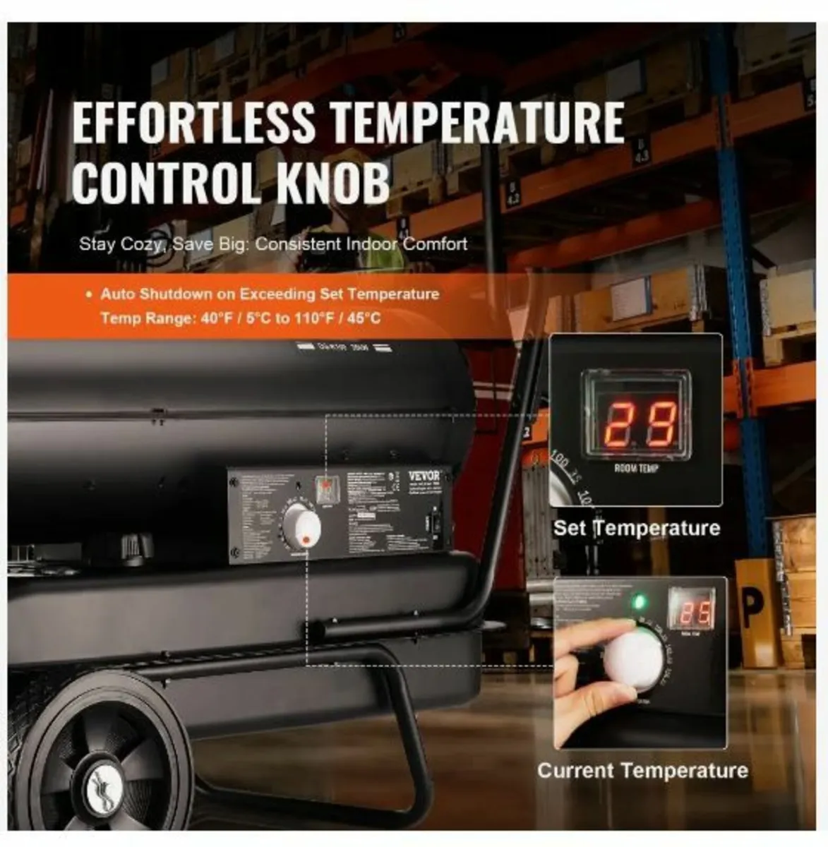 Kerosene/Diesel Forced Air Heater, 100000Btu - Image 3