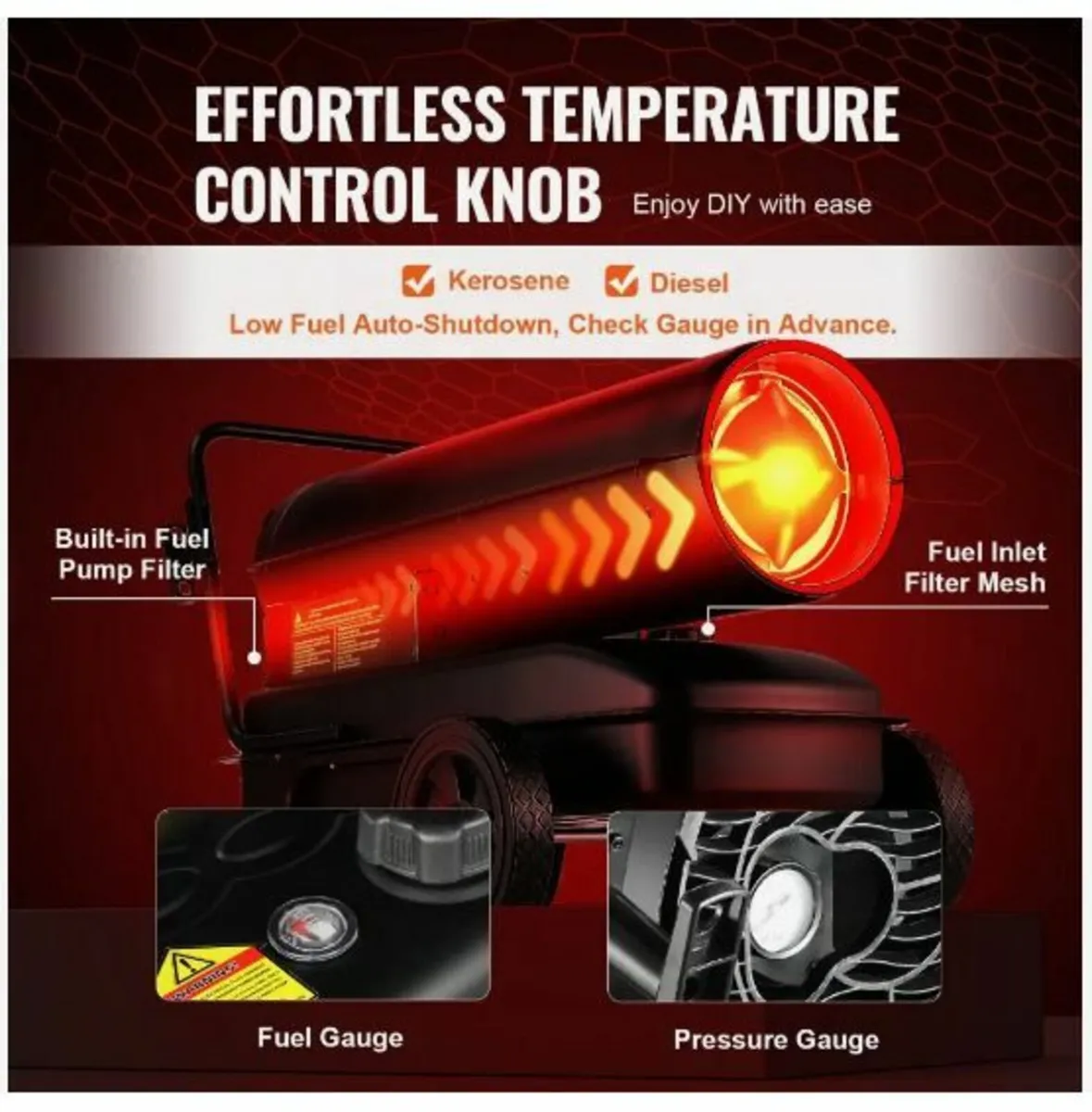 Kerosene/Diesel Forced Air Heater, 100000Btu - Image 4