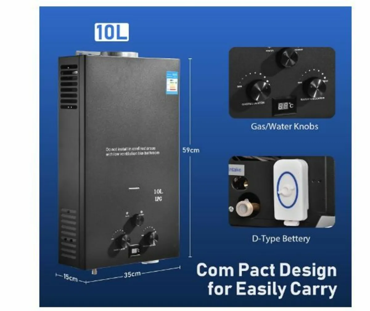 10L Gas Instantaneous Water Heater - Image 4
