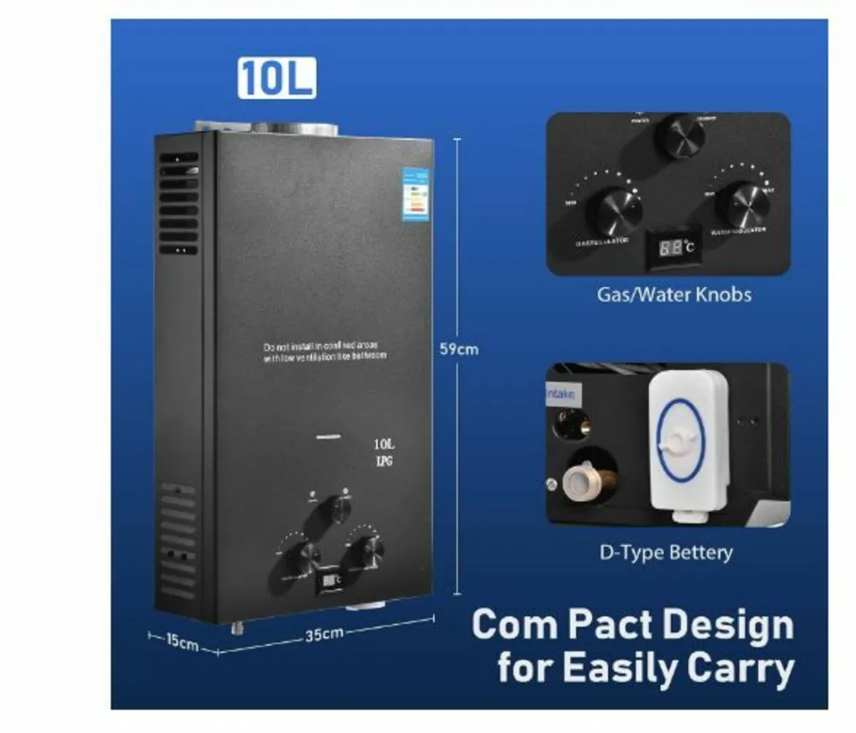 10L Gas Instantaneous Water Heater - Image 3