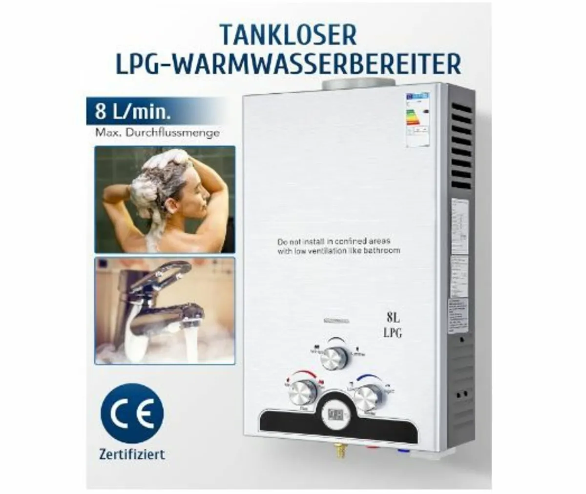 8L Gas Instantaneous Water Heater - Image 4