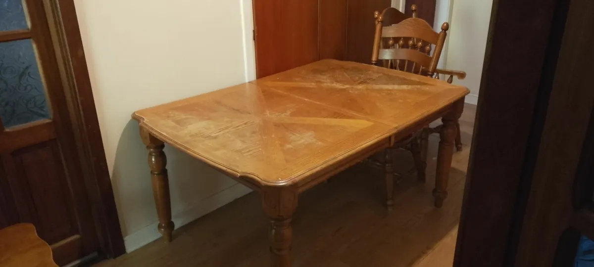 (free) Large Wooden Dining Table and 6 chairs - Image 1
