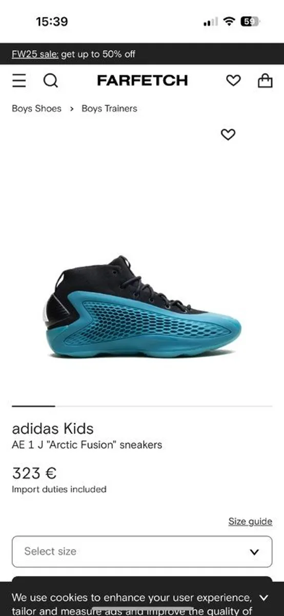 Adidas AE 1 J "Artic Fusion" runners - Image 1