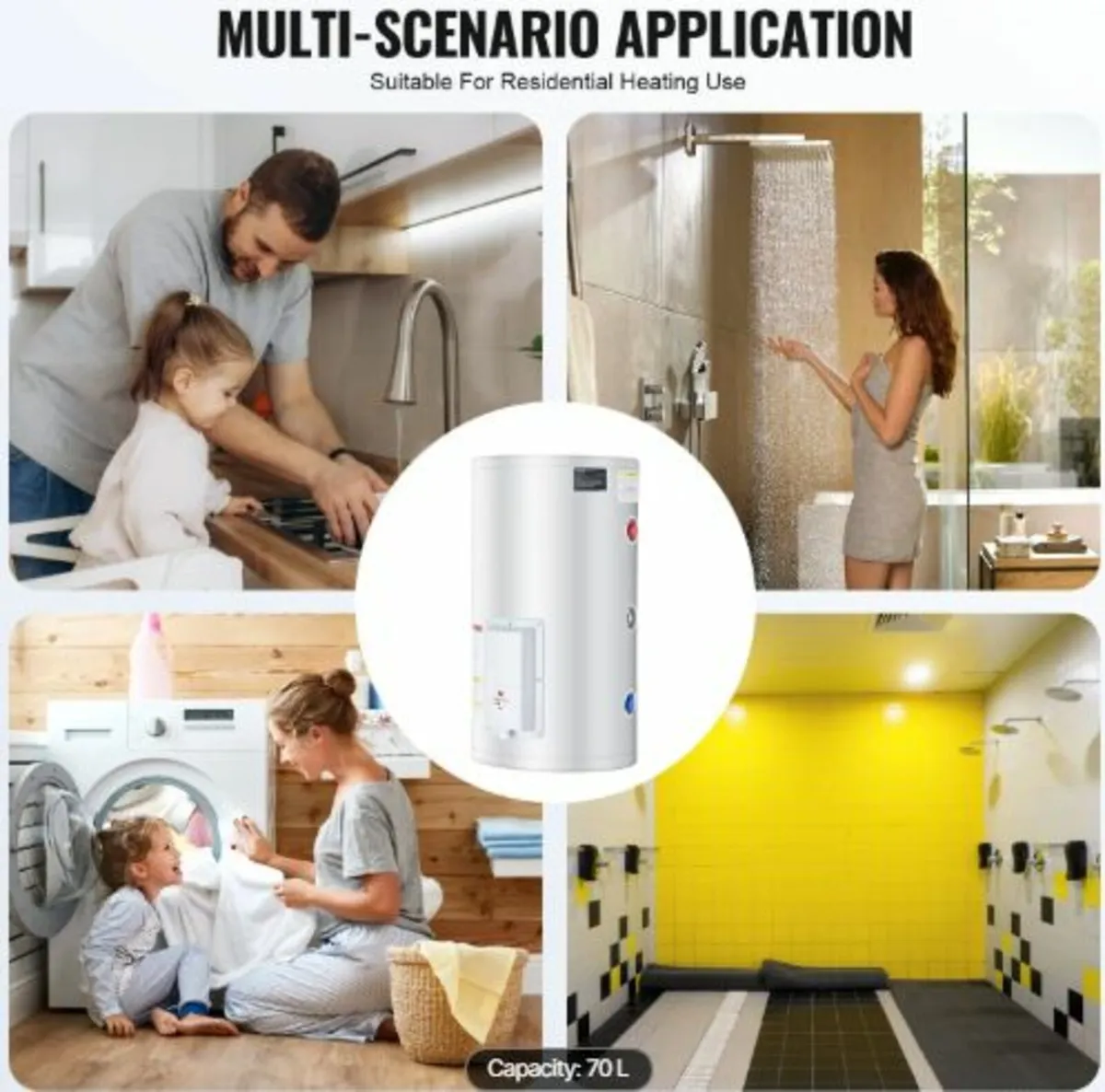 Electric Water Heater, 18 Gallon Tank Instant Hot - Image 3