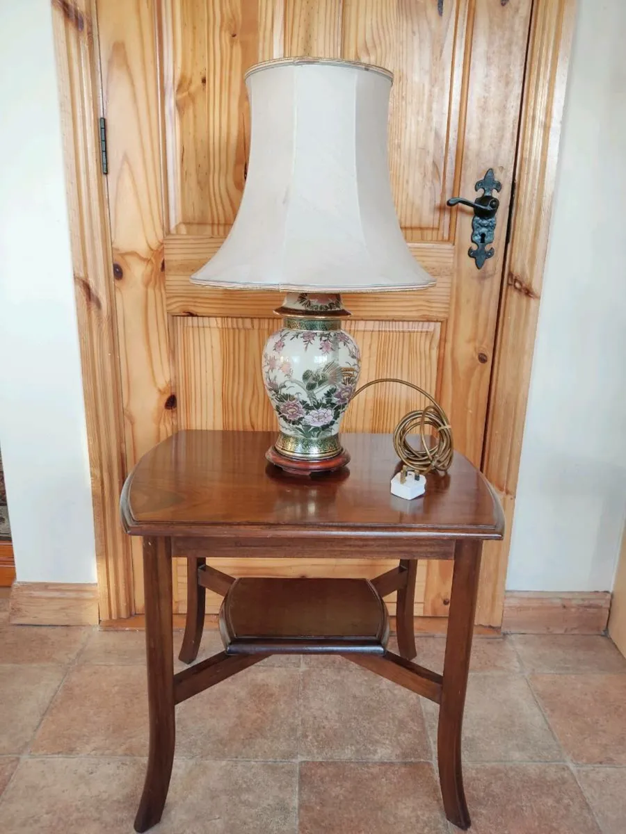 Vintage large table lamp hand painted - Image 1