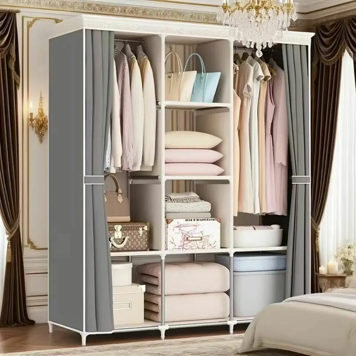 Heavy Duty Wardrobe Cabinet Metal Frame Design - Image 1