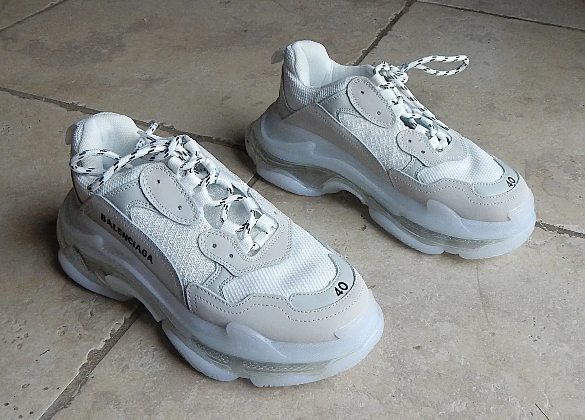 Pair of Balenciaga Triple S Sneakers, Size 40, New - Image 1