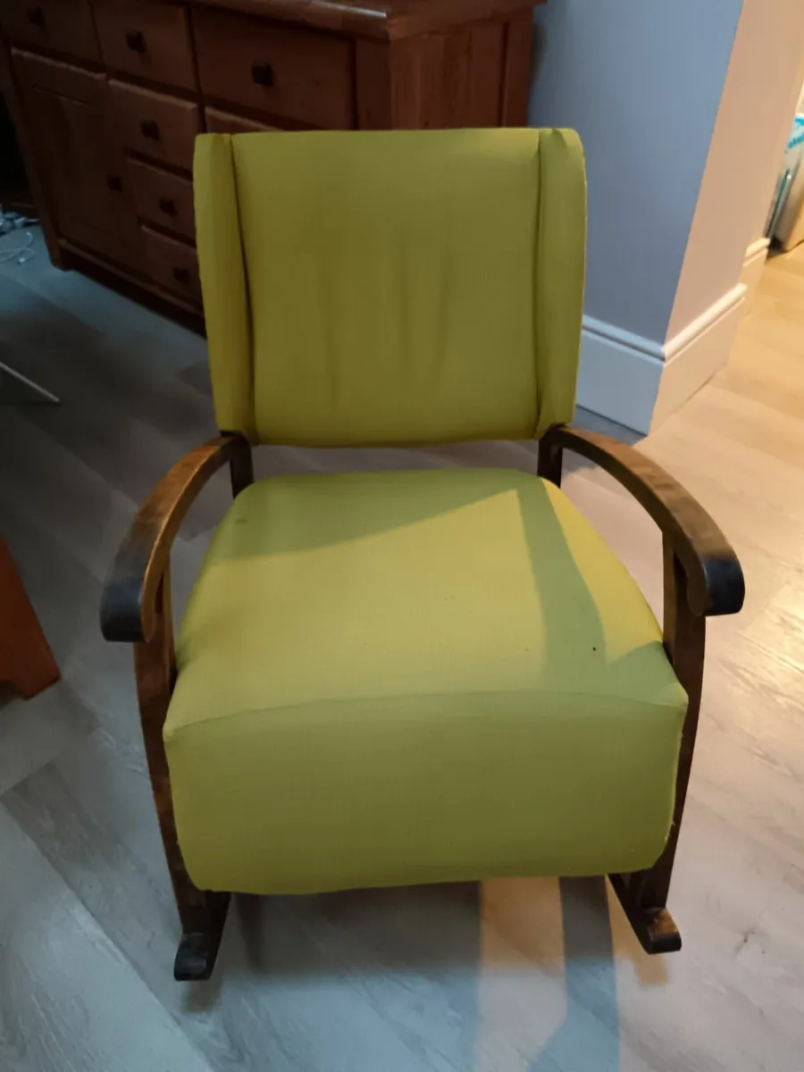 Green upholstered rocking chair - Image 2