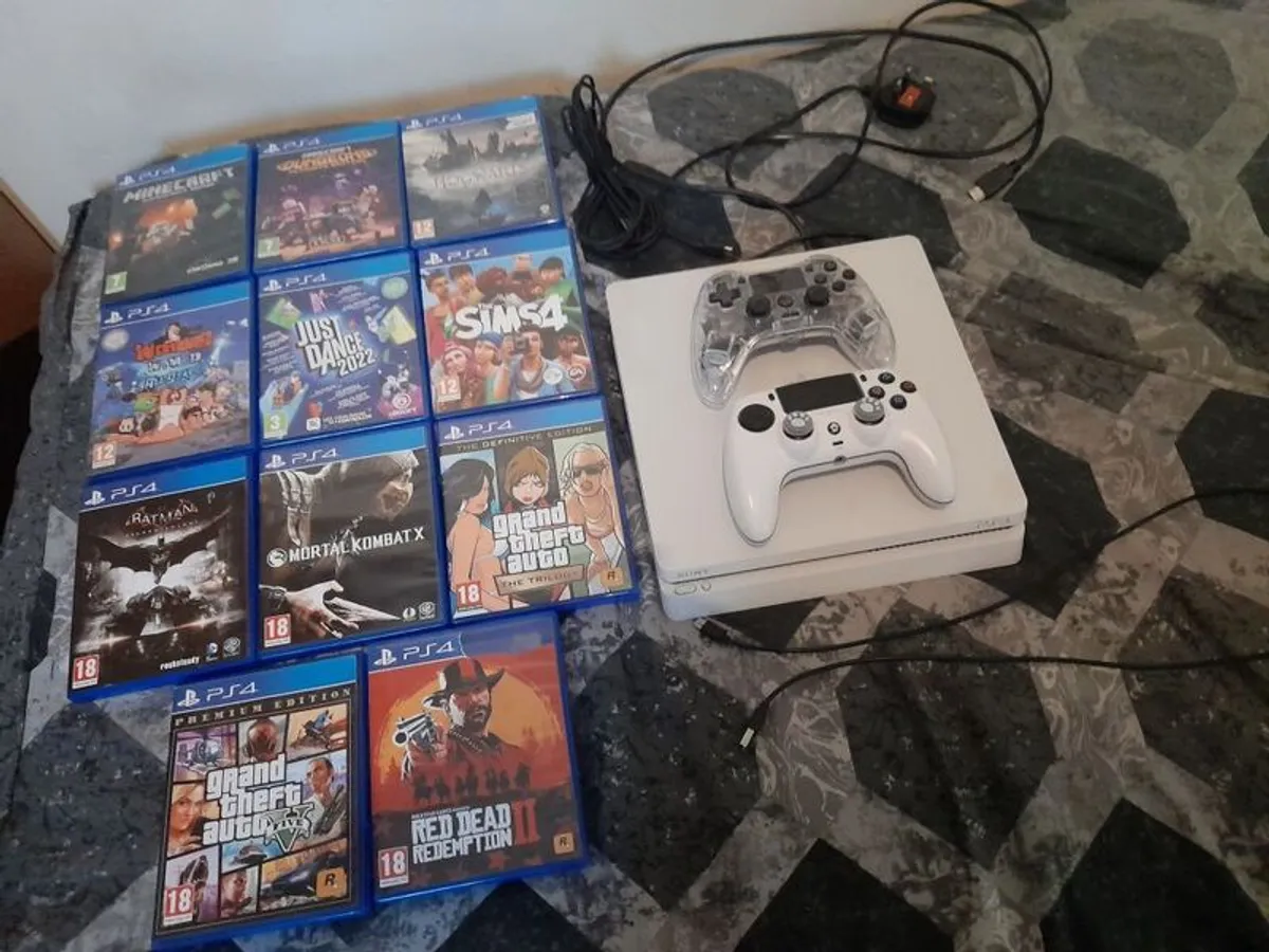 Ps4 (Playstation 4 Console) [Slim+White] & 11 Games! - Image 2