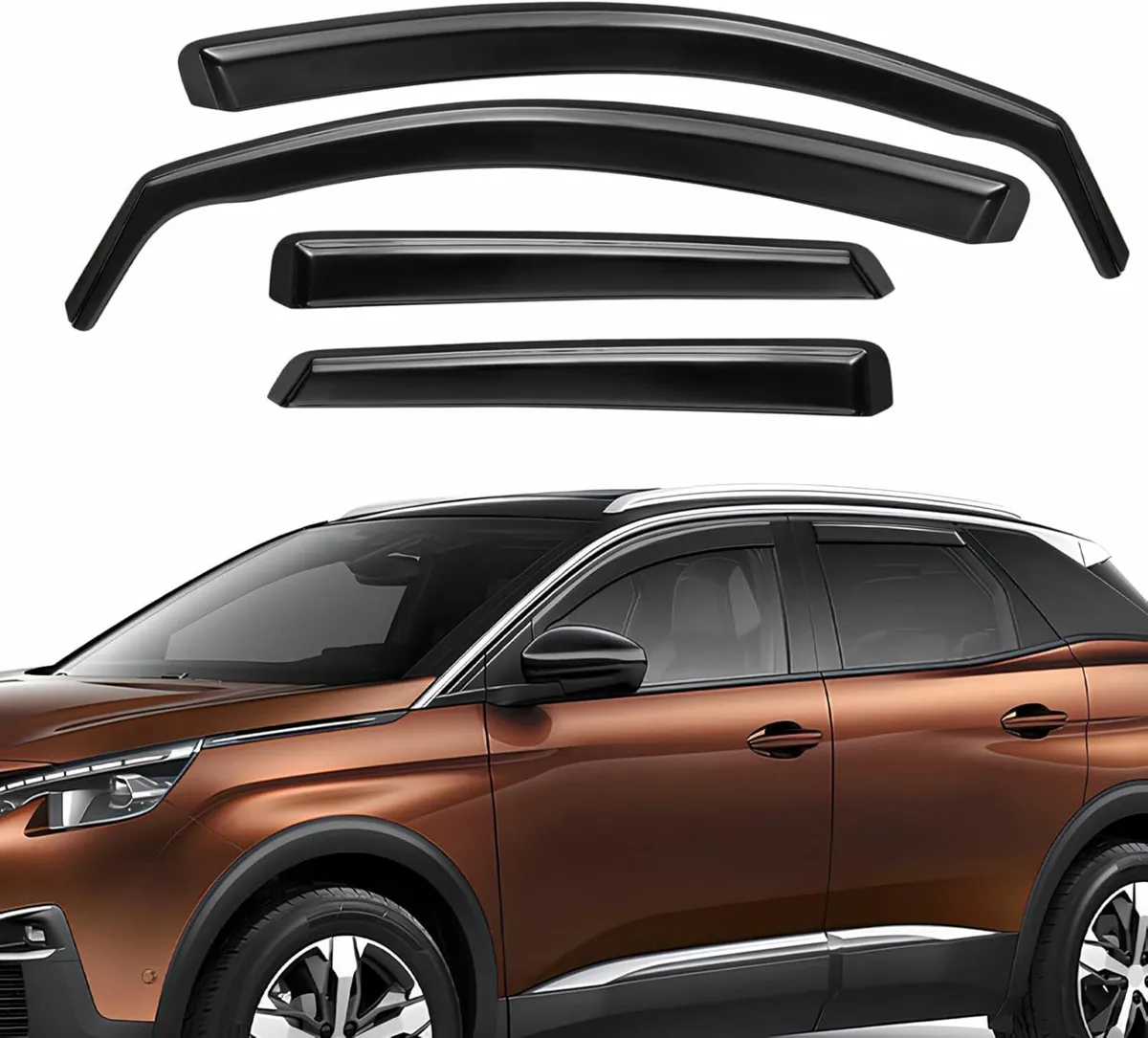 Peugeot 3008 4 PCS Wind Deflectors, Rain Guards Wi