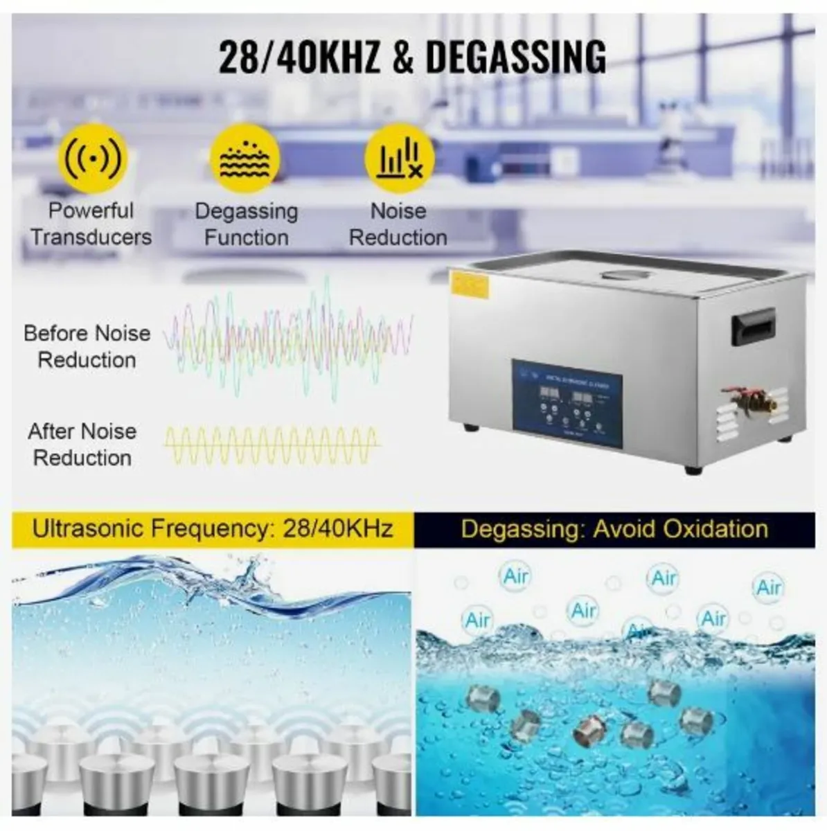 Dual Frequency 22L Ultrasonic Cleaner - Image 2