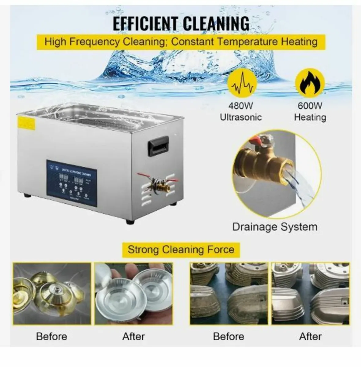 Dual Frequency 22L Ultrasonic Cleaner - Image 3