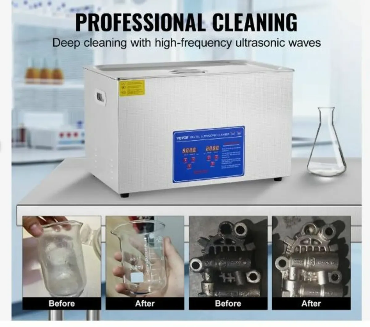 Professional Ultrasonic Cleaner, 30 L Ultrasonic - Image 2