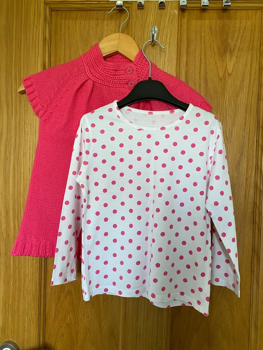Brand New Girl’s Pink Cardigan & Polka Dot Top - Image 3