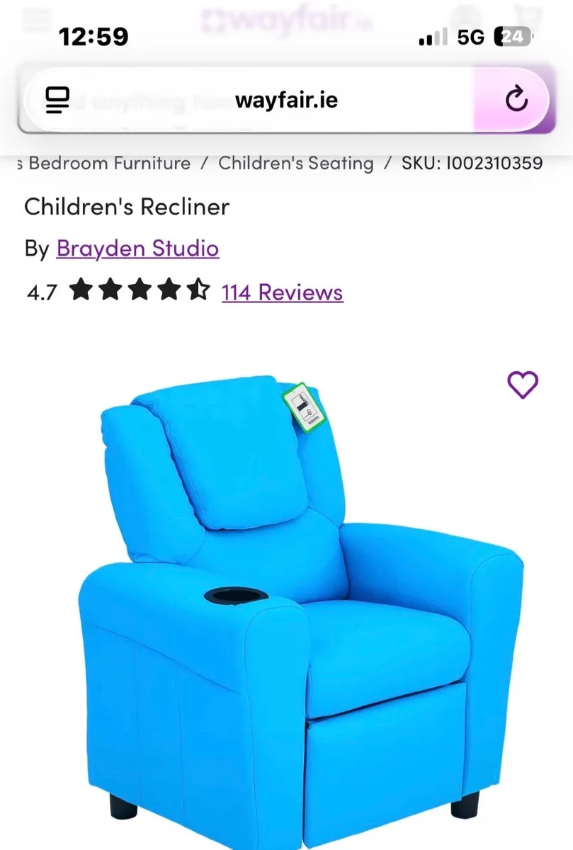 Kids recliner - Image 1